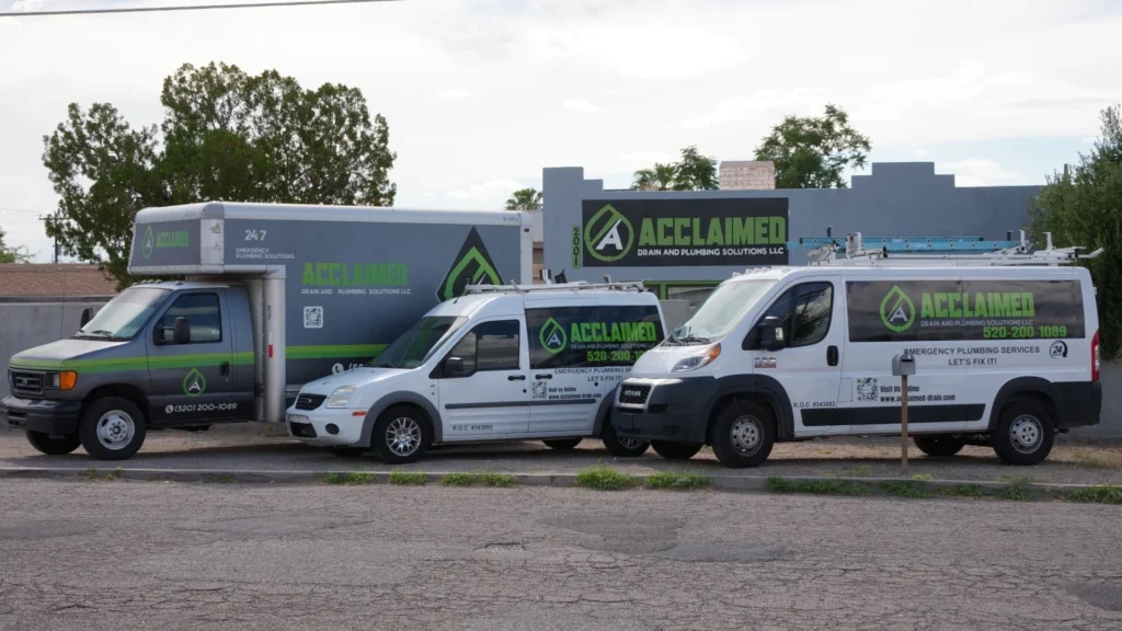 trucks in front of office